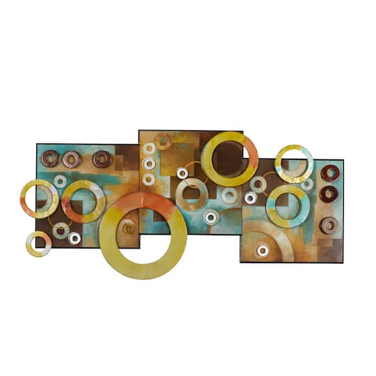 36" Multicolor Geometric Abstract Art Wall Décor